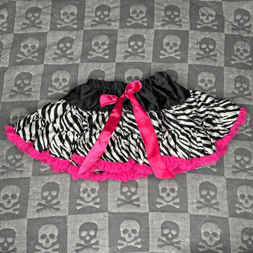 Pink zebra print mini skirt
